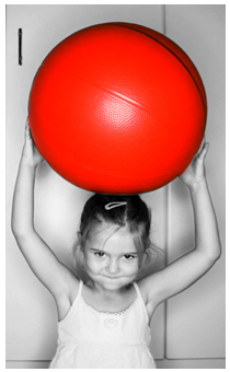 Child taking part in a Redballs Fit 'n' Funky excercise class